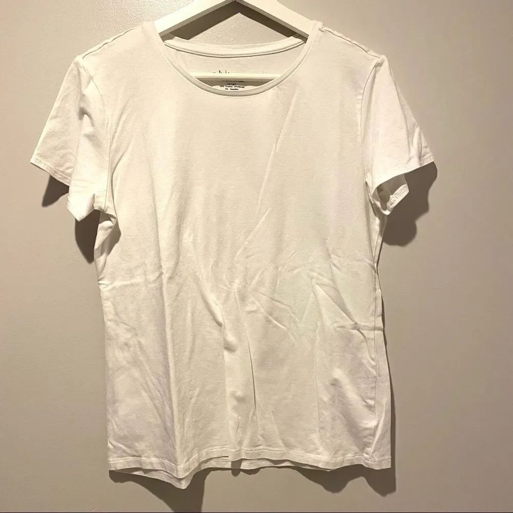 Philosophy basic cotton blend white tee large